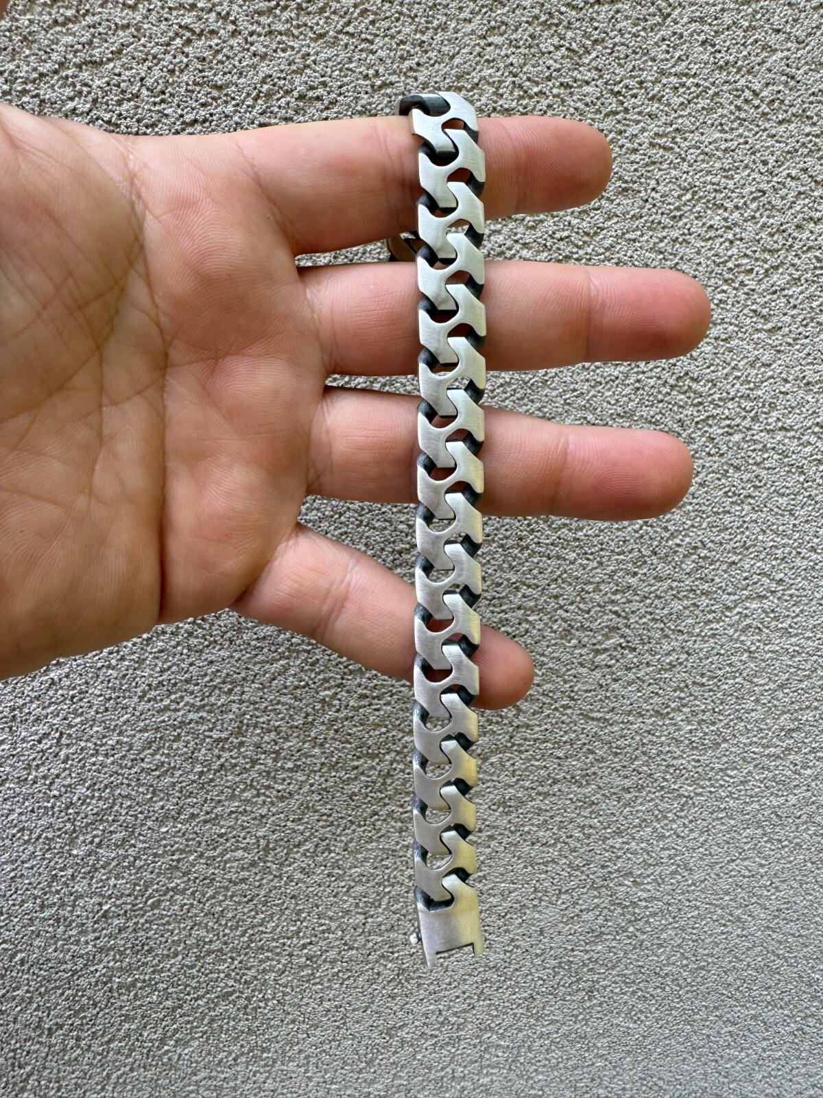 Custom Crazy Miami Cuban Link Bracelet 12mm Real 925 Silver Oxidized Finish