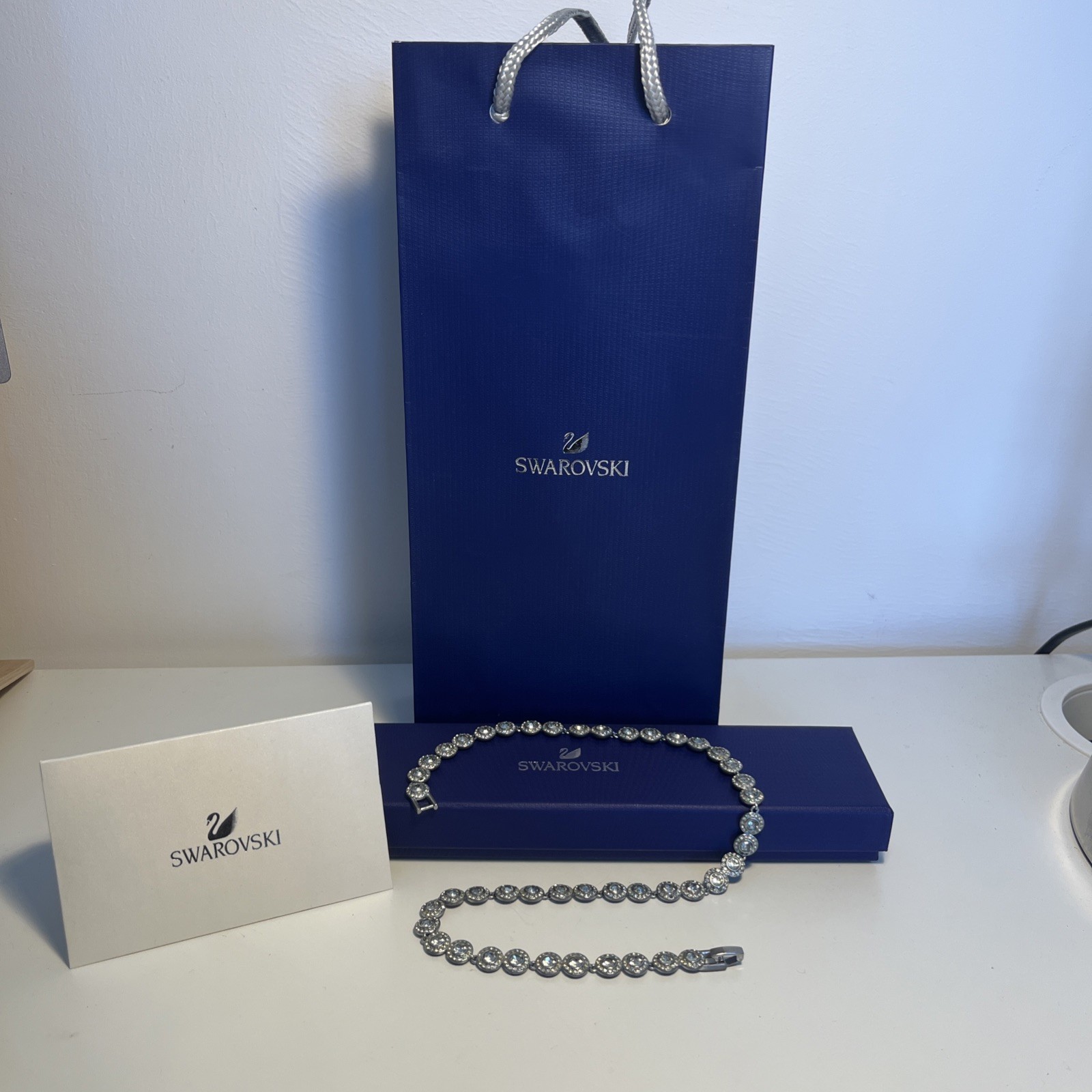 Swarovski Angelic Necklace – Rhodium Plated – READ DESCRIPTION (Damaged/Parts)