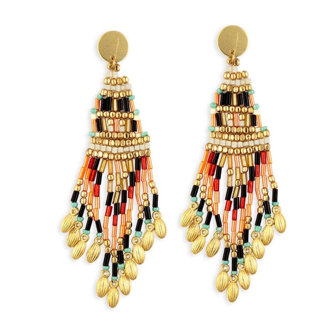 Empowerment Rising Artisan Beaded Drop Earrings