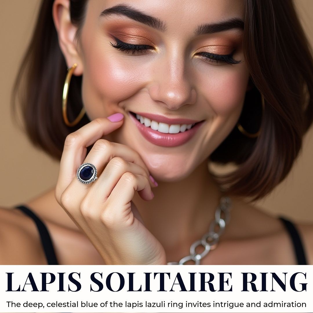 Artisan Crafted Lapis Lazuli 3.00 ctw Solitaire Ring Sterling Silver Size 5.0