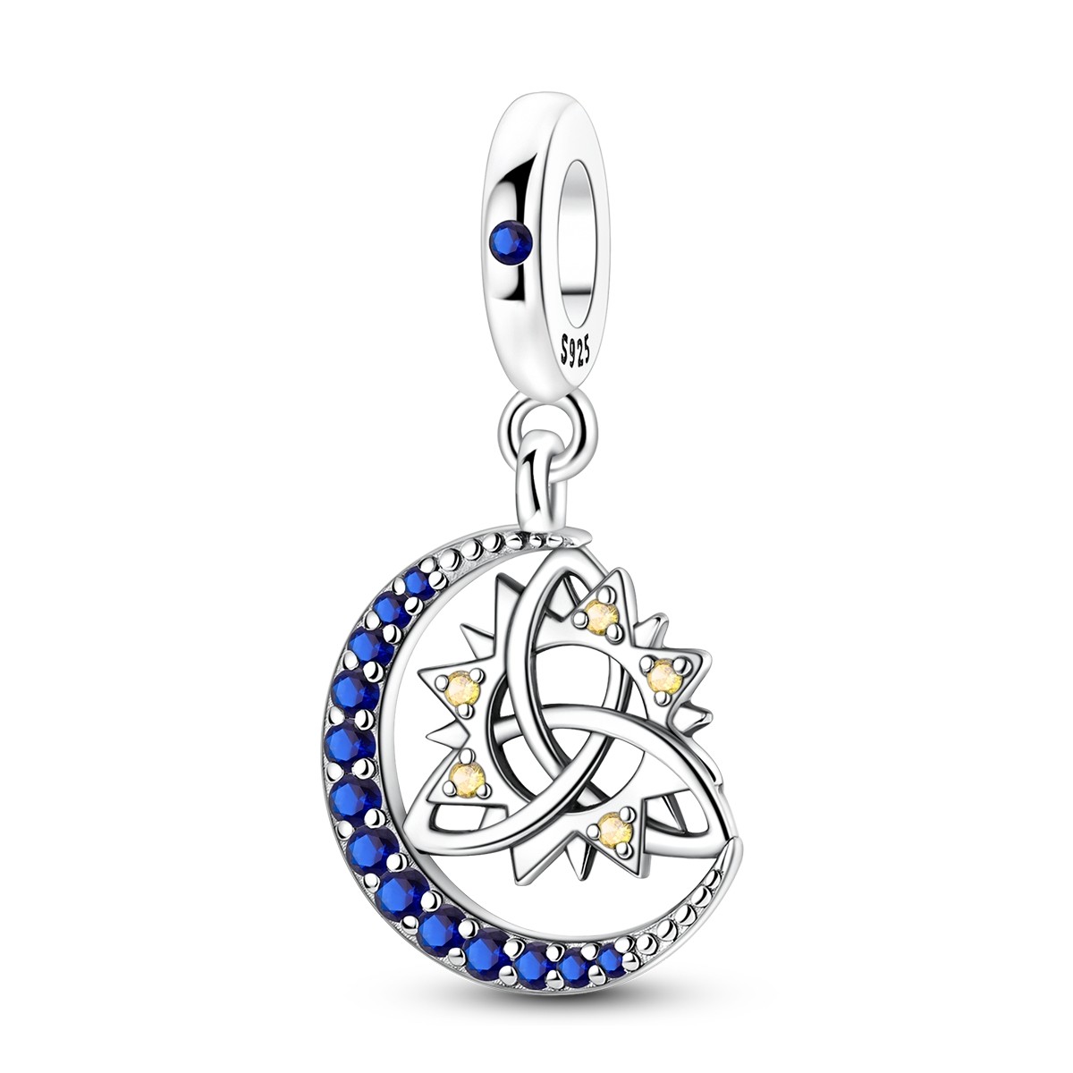 MULA Original 925 Sterling Silver Charm Sun Moon Knot Pendant fit Women Bracelet