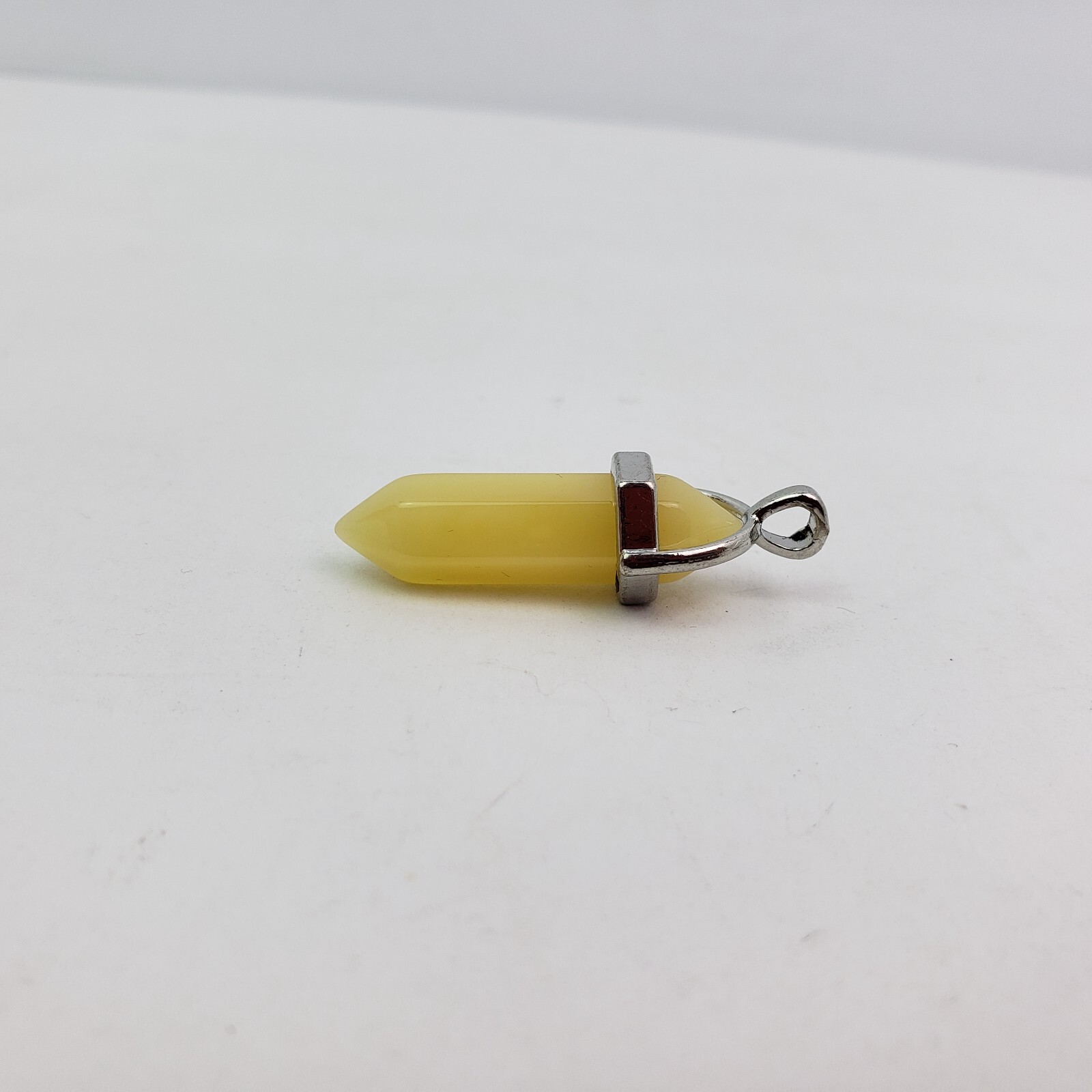 Unbranded Pale Yellow Hexagonal Pointed Stone Pendant