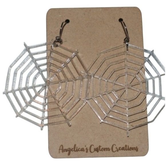 Spiderweb Acrylic Drop Earrings