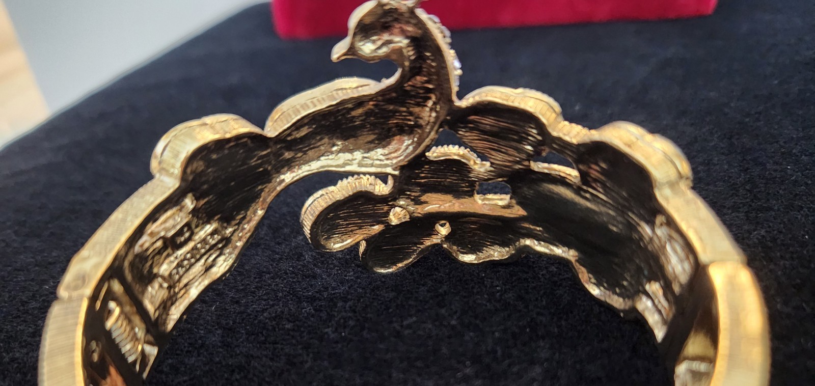 Heidi Daus Inspired Hinged Peacock Bangle Bracelet