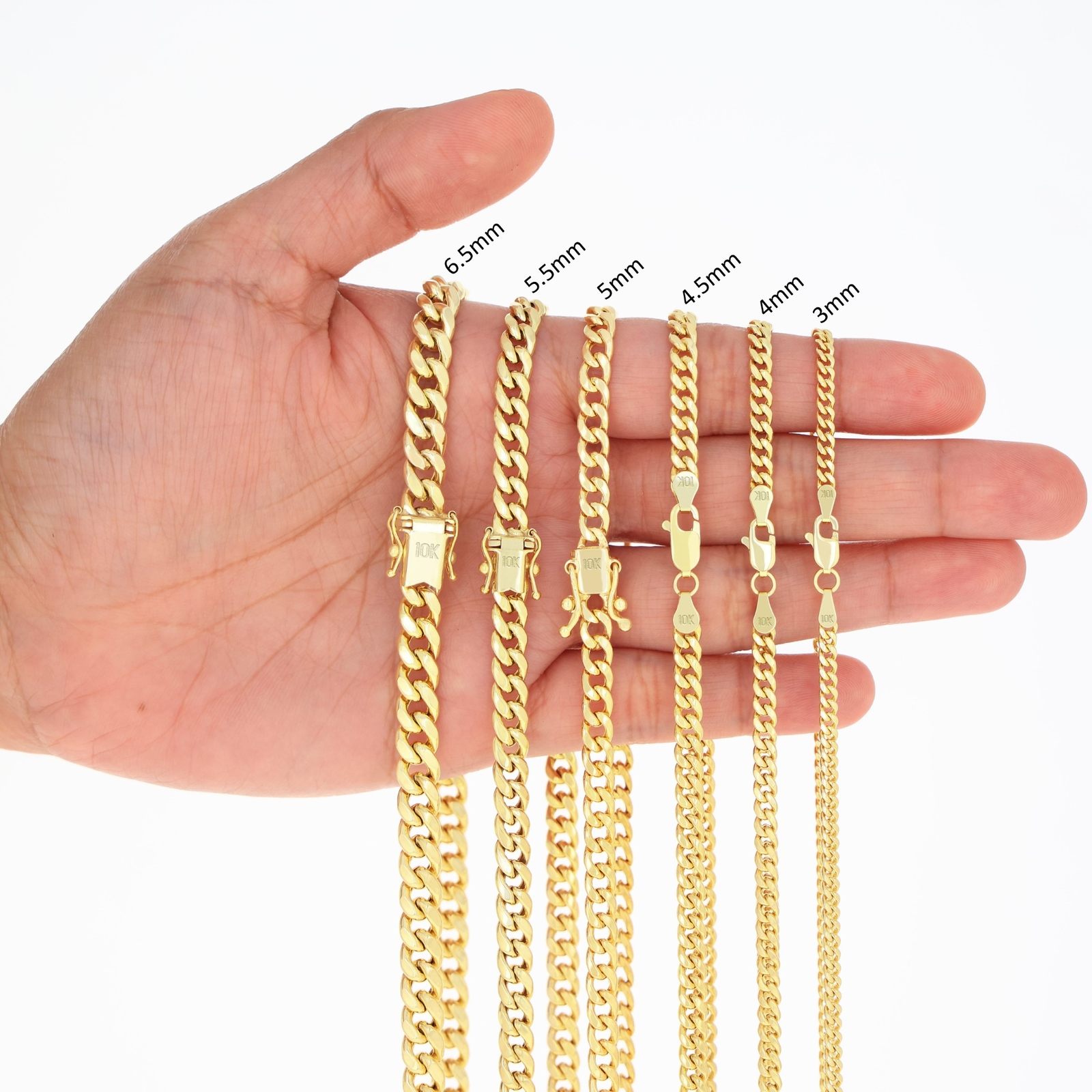 10K Yellow Gold 3mm- 13mm Miami Cuban Link Chain Necklace Mens Womens 16″- 30″