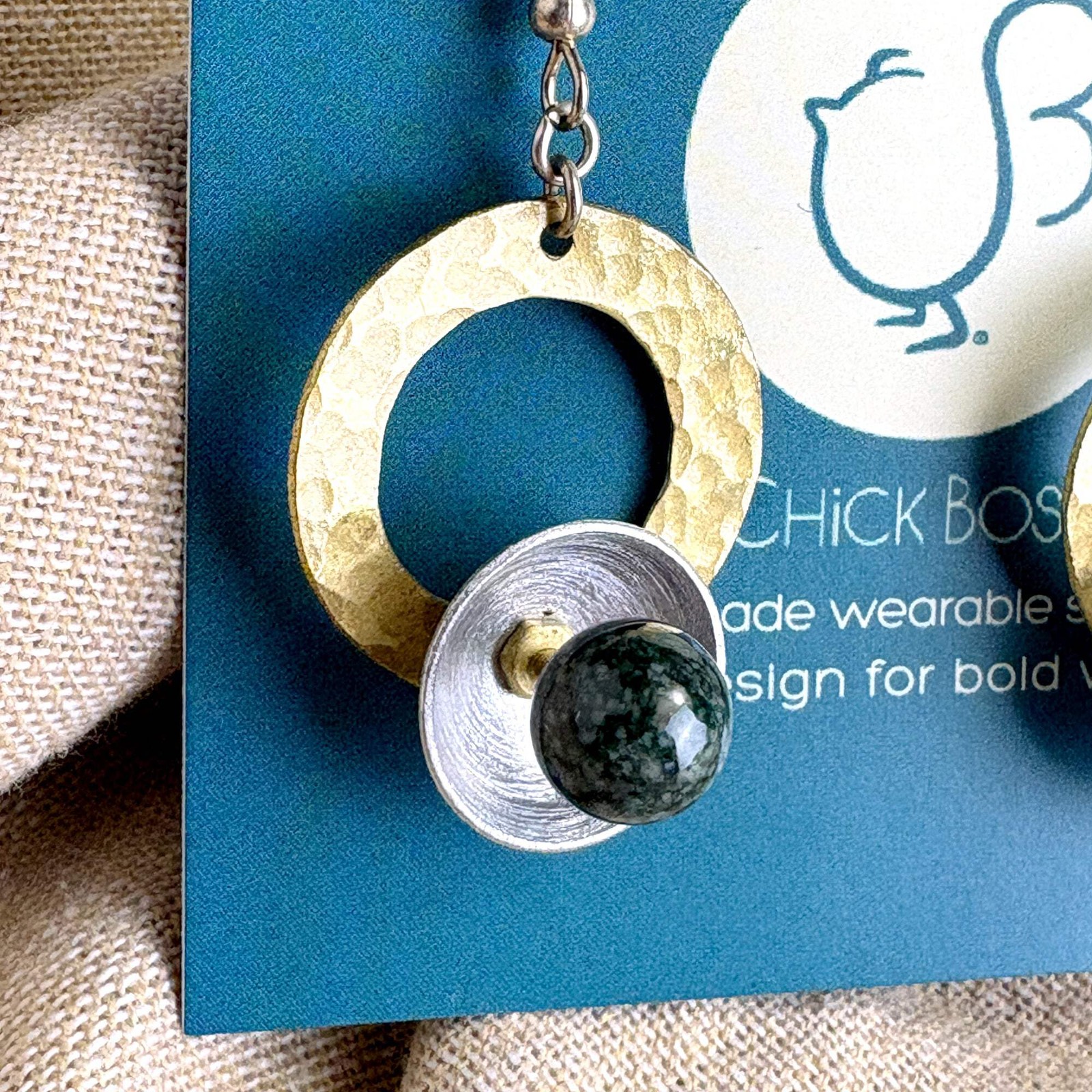 Chick Boss handmade modernist wearable sculpture earrings – fair trade