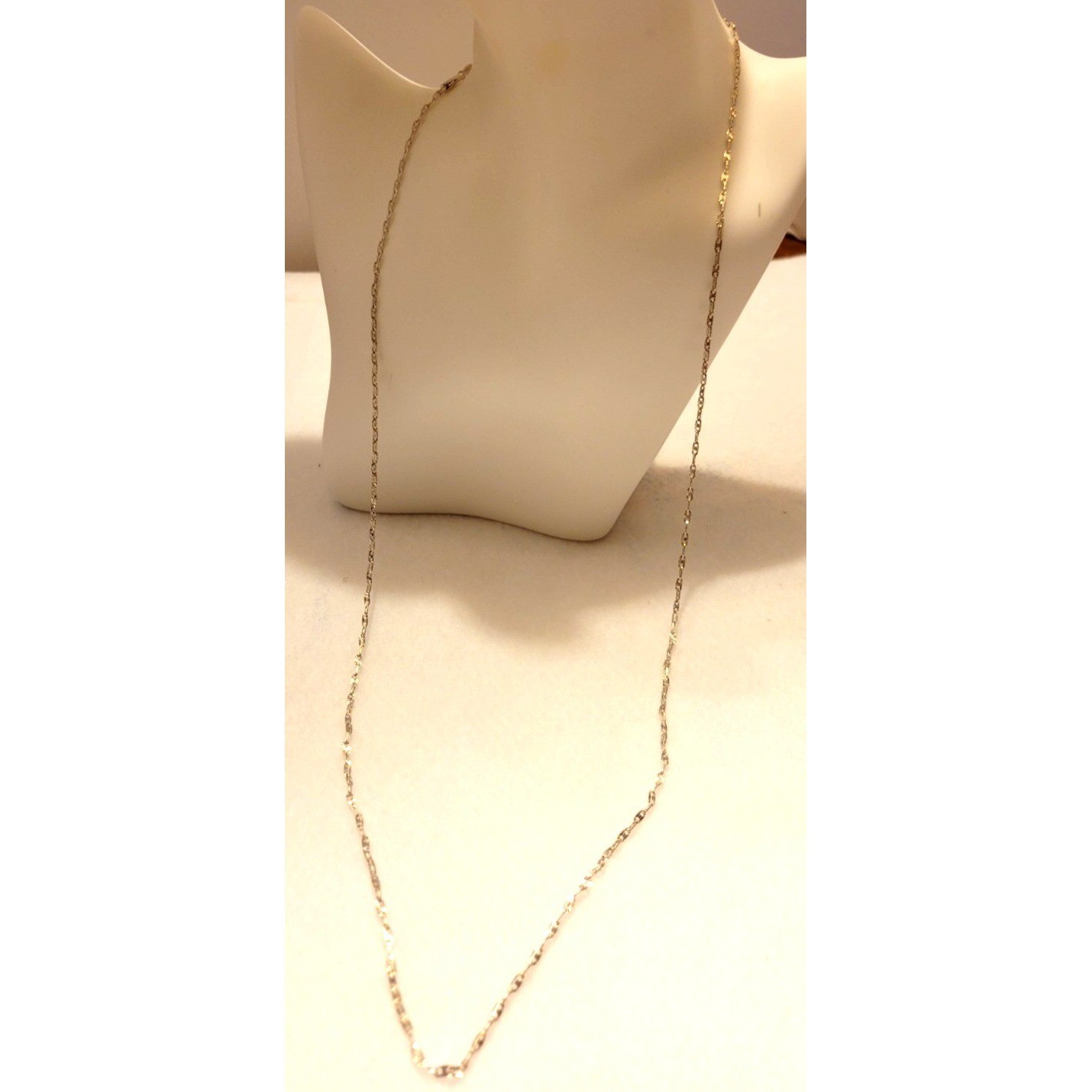 Necklace Silver Diamond Cut Link Chain Minimalist Jewelry Women 28 in