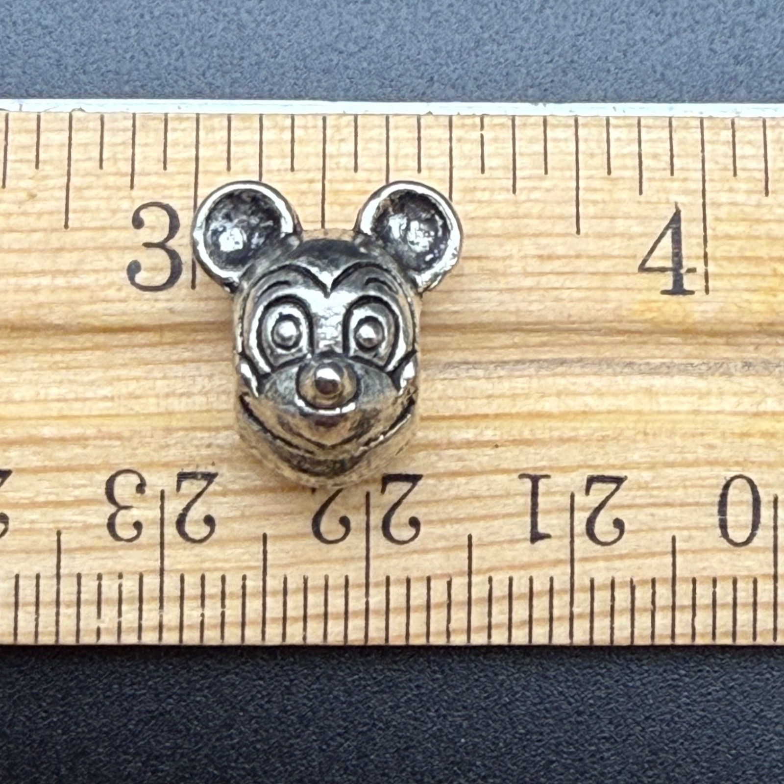 Silver Tone Cartoon Mouse Head Large Hole Charm Bead Fits European Bracelets