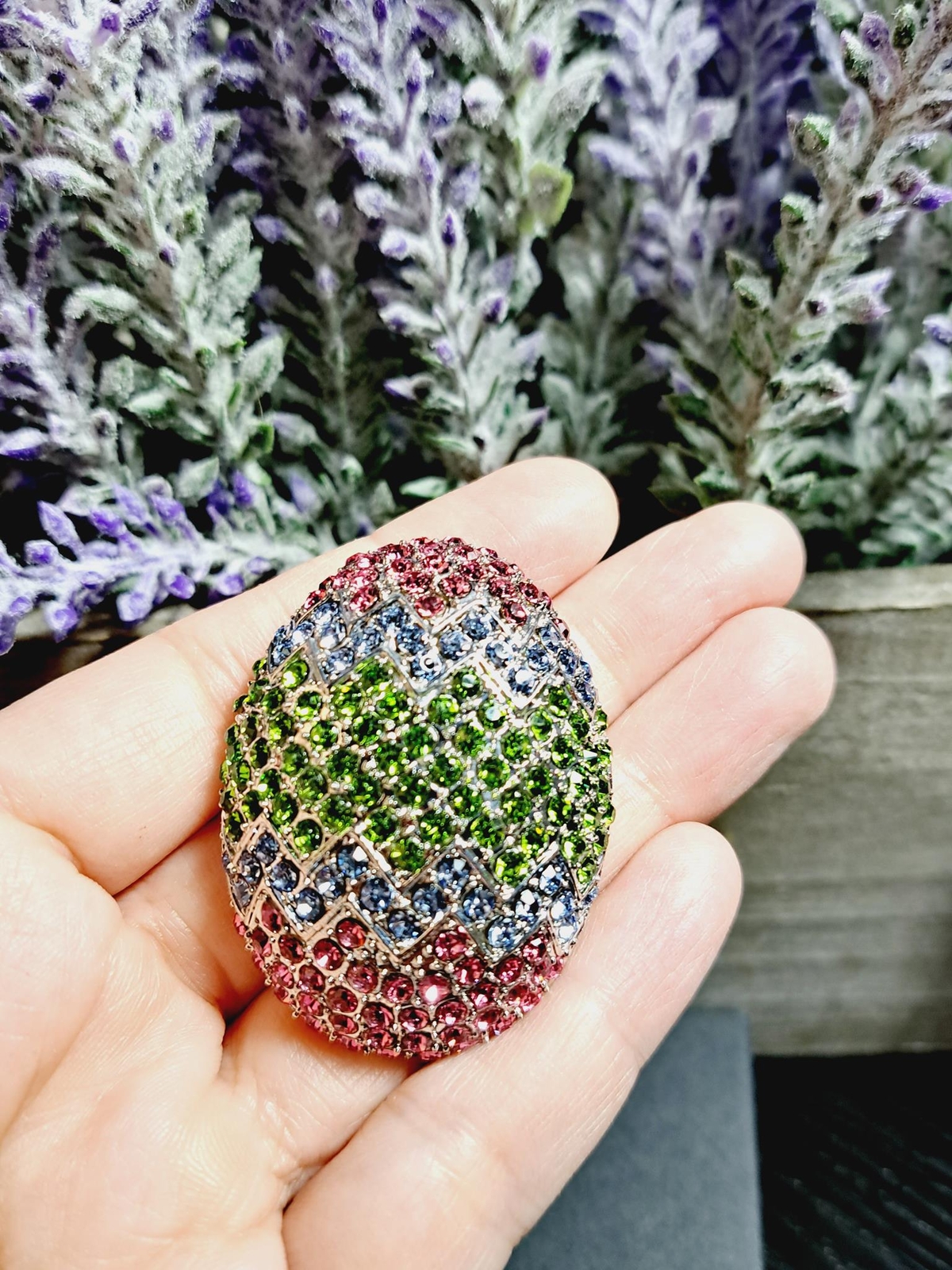 Egg Brooch Multicolor Crystal Rhinestone Colored Egg Brooch
