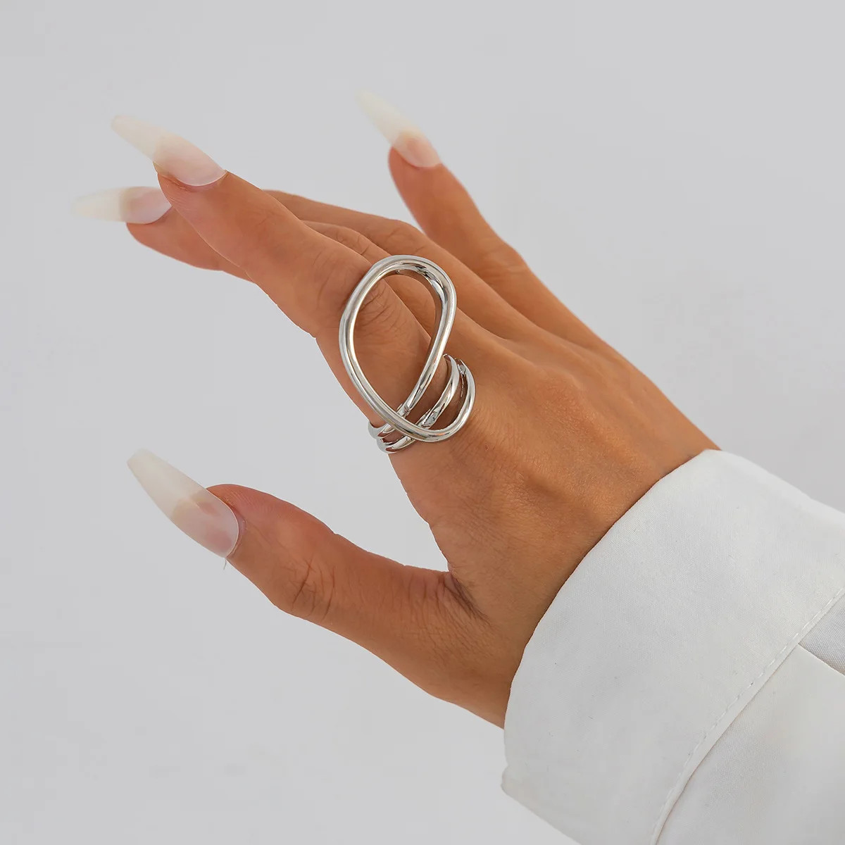 Alloy Open Cuff Bangle Bracelet Irregular Chunky Wide Silver Gold Tone Jewelry