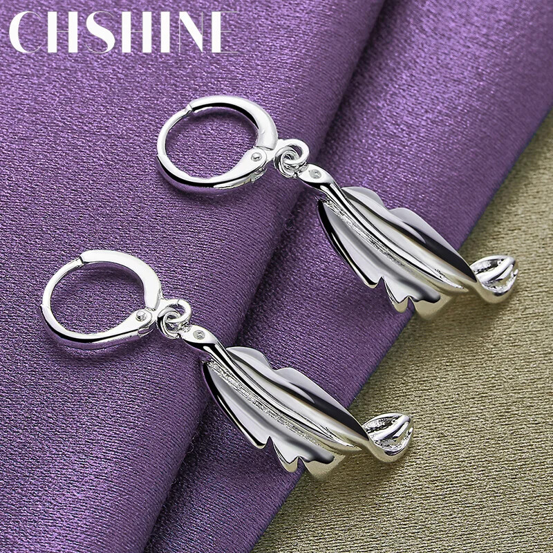 CHSHINE 925 Sterling Silver Leaf Earrings For Women Fashion Charm Jewelry