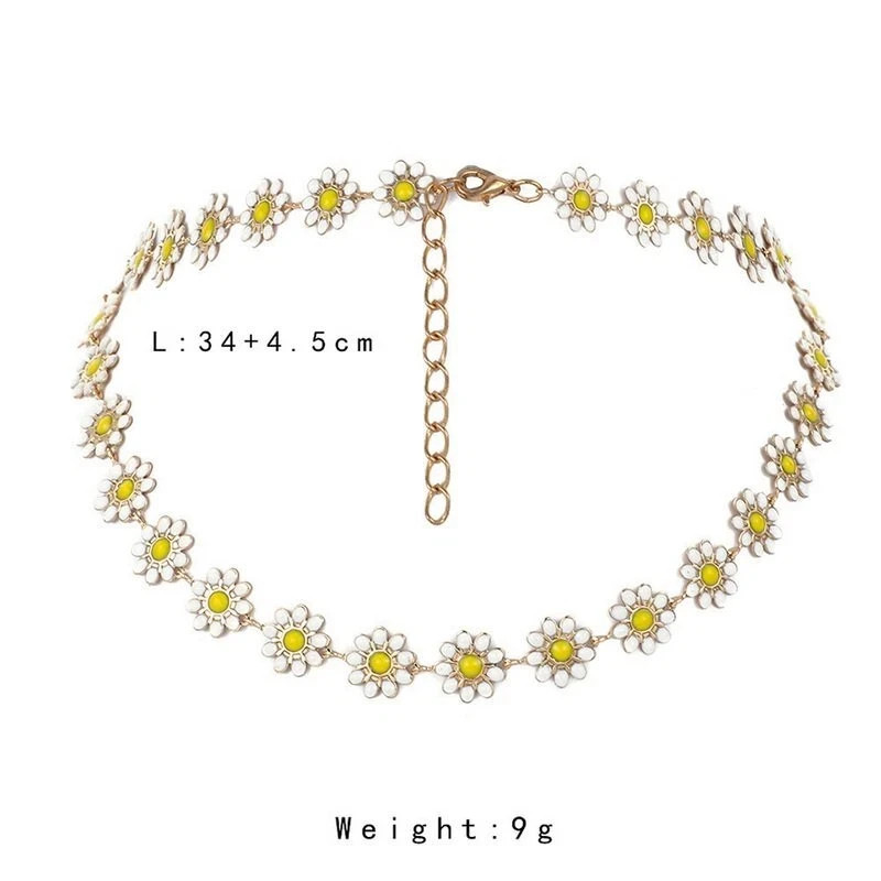 Boho Daisy Flower Pendant Necklace Bracelet Earrings Women Choker Jewelry Gift