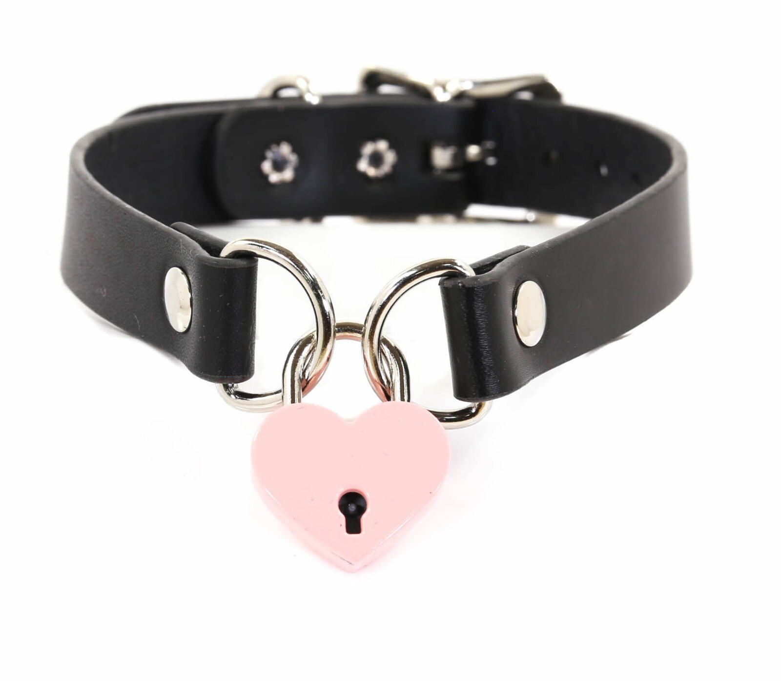 Heart Lock Choker Collar Day Sub Collar Gothic BDSM Punk for Women Men Funk Plus