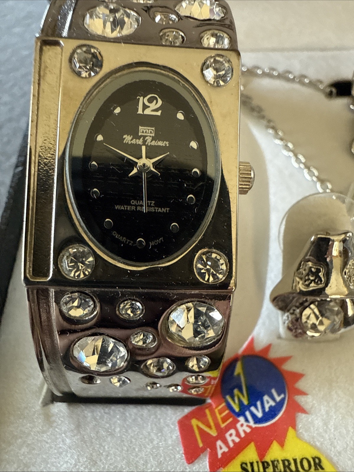 Mark Naimer Quartz Bracelet Watch, Earrings, And Necklace Brand New! No battery