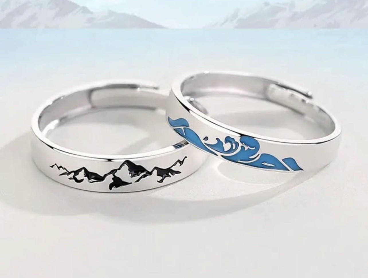Mountain Rings jewellery Promise Wedding Engagement Band Adjustable Size unisex