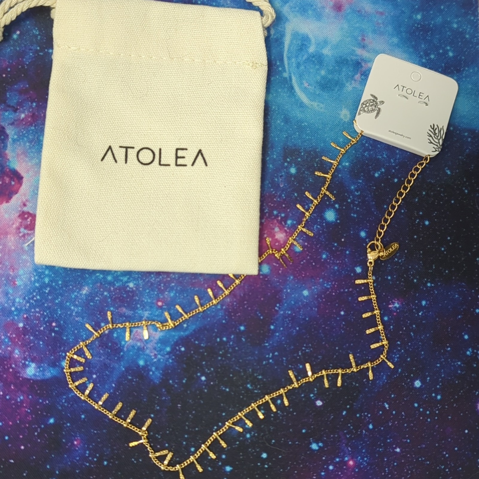 ATOLEA Gold Tone Cable Chain Necklace