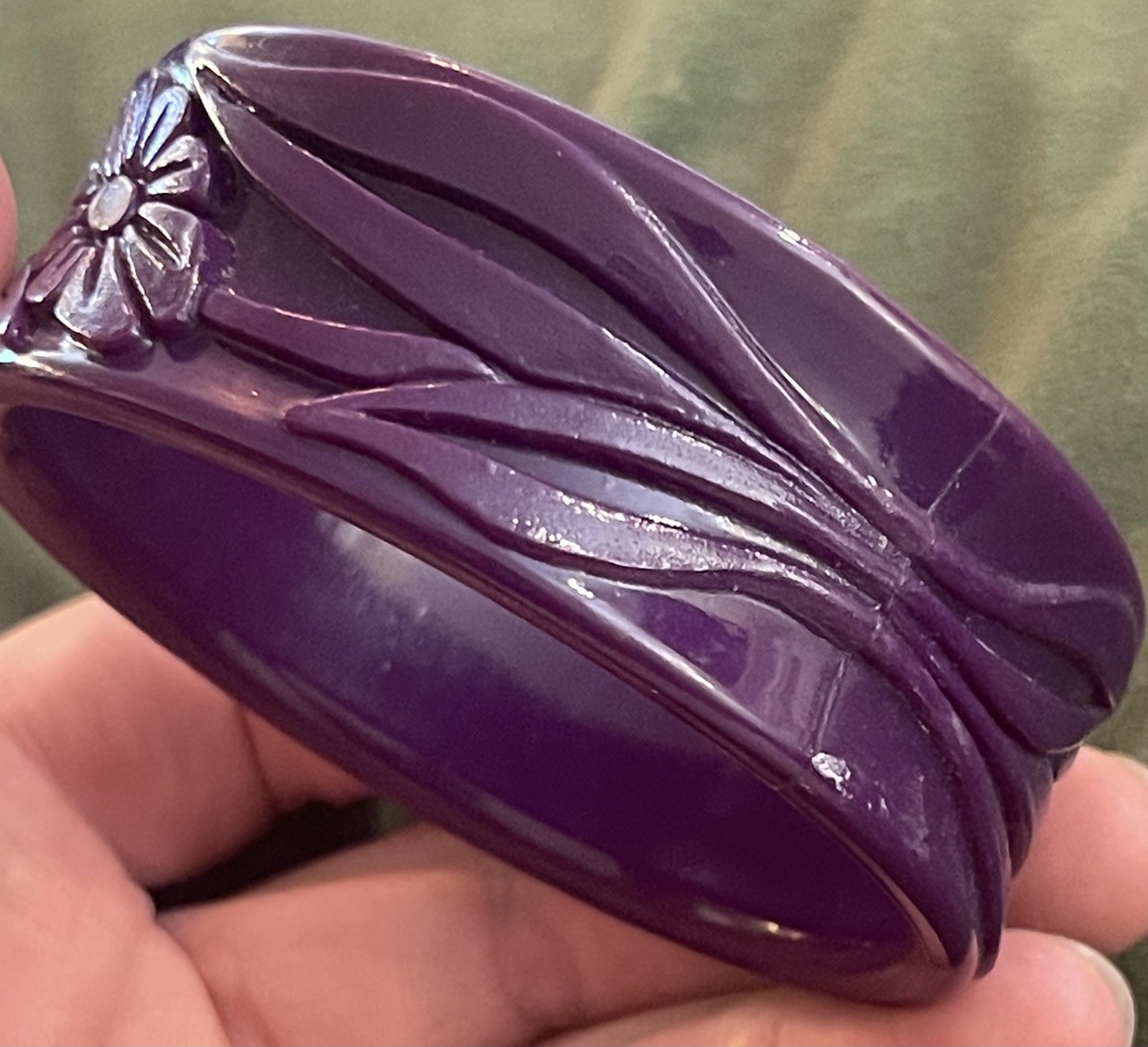 Vintage Retro Marion Godart Paris Bracelet_Purple Floral Design