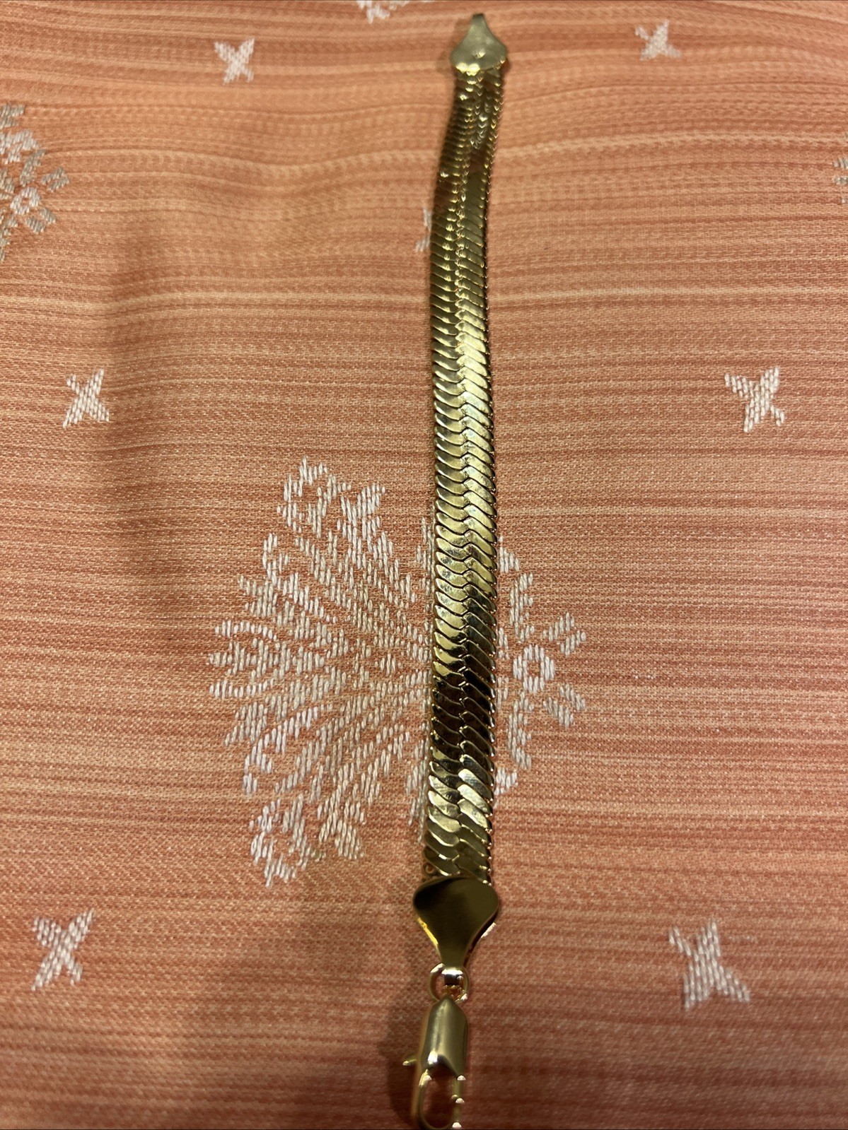 10MM 14KT GOLD PLATED 10x 8 INCH HERRINGBONE BRACELET HIGH QUALITY