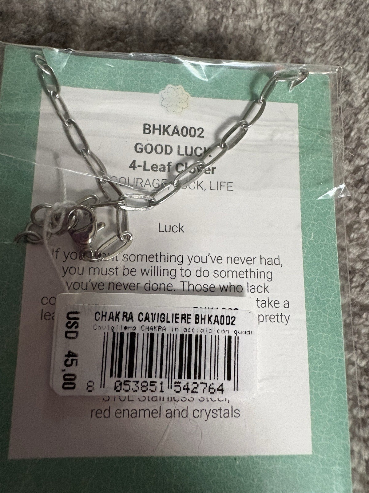 1 Brosway Chakra Good Luck Clover Anklet. Plus 1 Brosway tennis bracelet, angel.