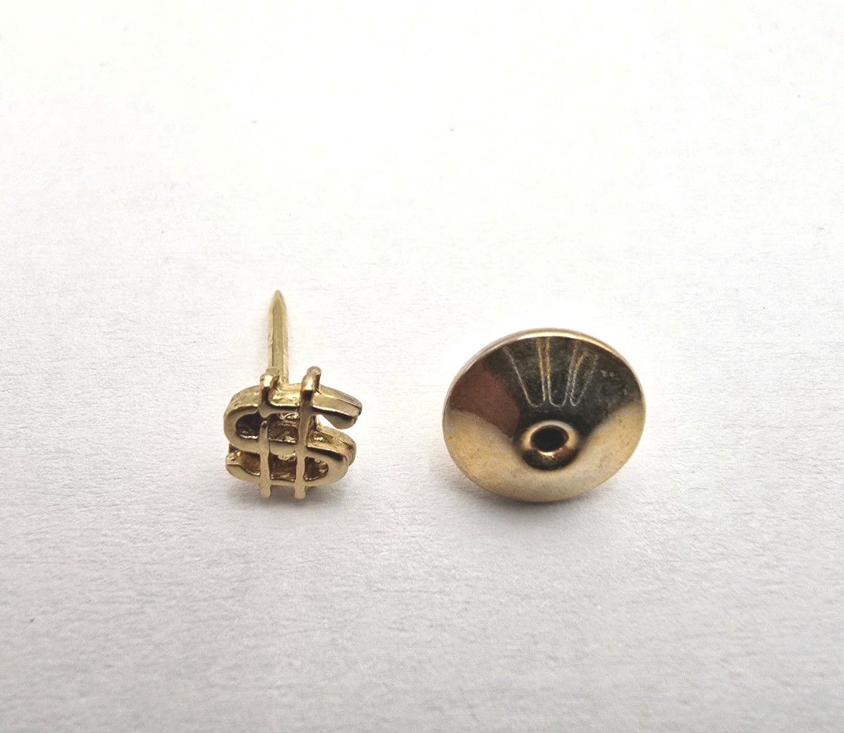 Dollar Sign Pin Money Gold Tone Small 1/4″