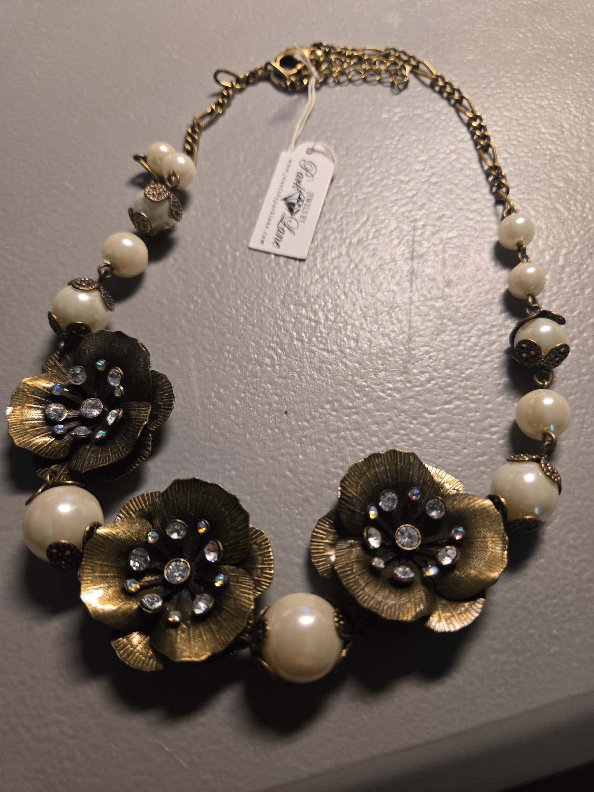 Jewelry by Park Lane Statement Necklace Gold Tone -New With Original Tag & Box-