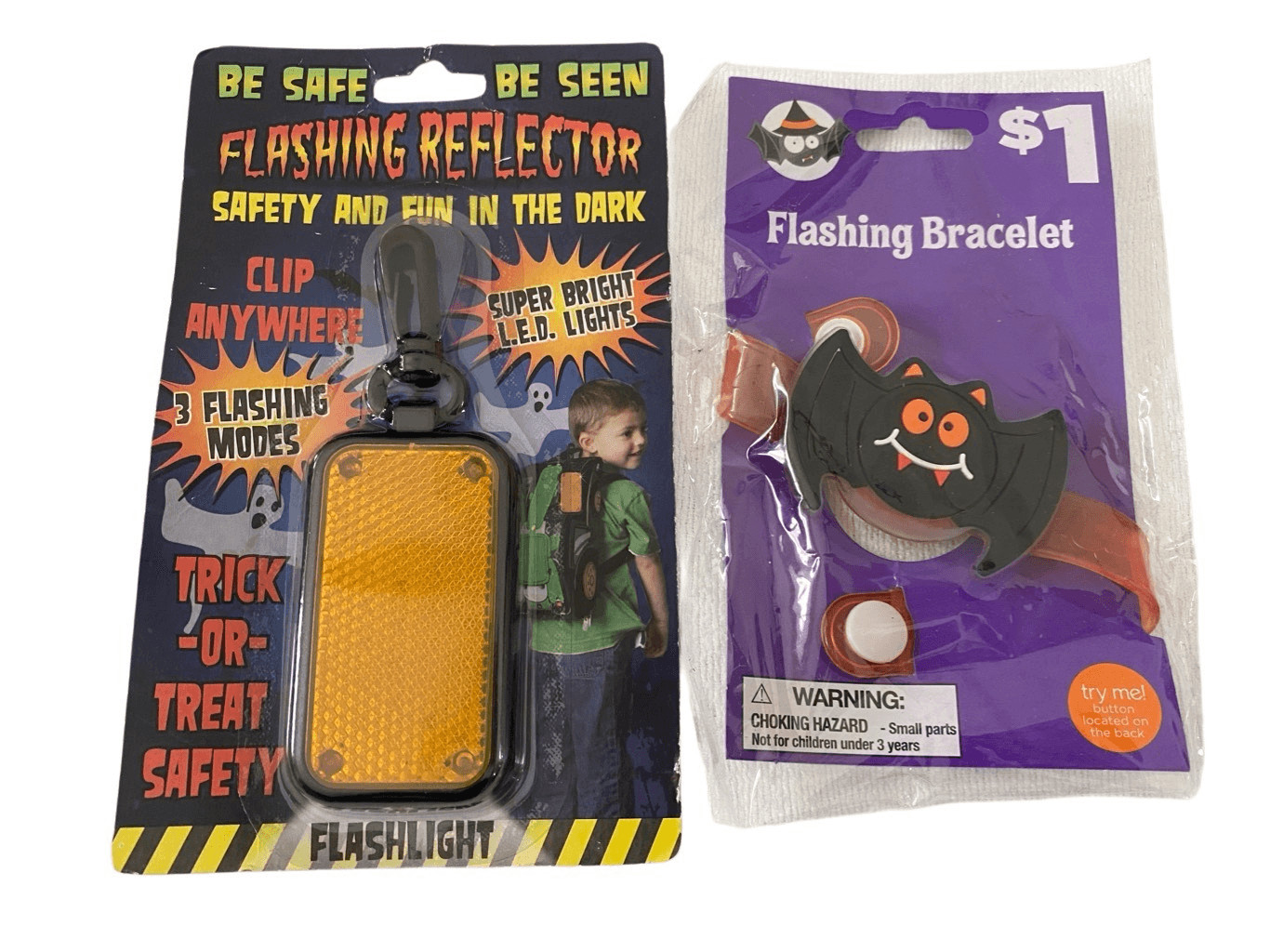 Trick Or Treating Light Reflector Flashing Bat Bracelet