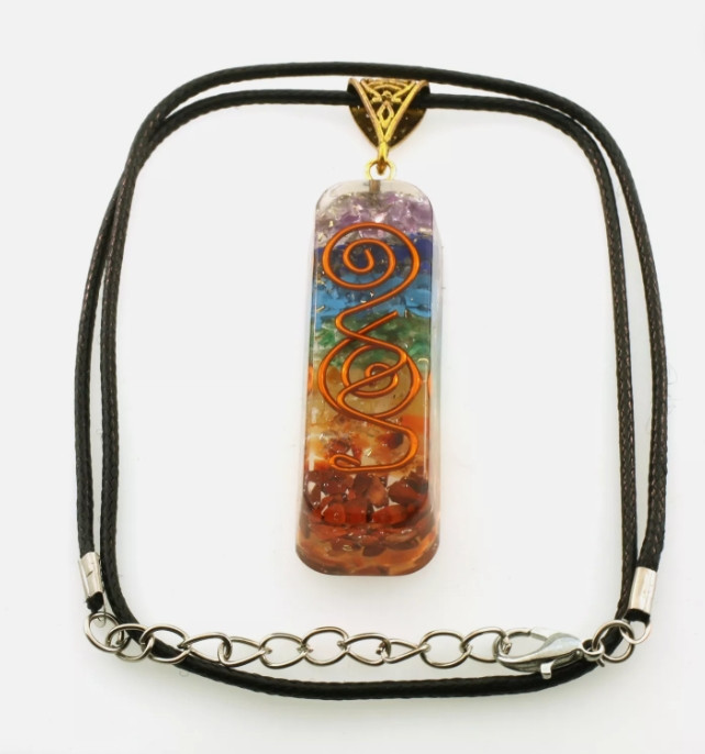 2025 Trending Now Eco Friendly 7 Chakra Orgonite Pendant Necklace Gift Idea