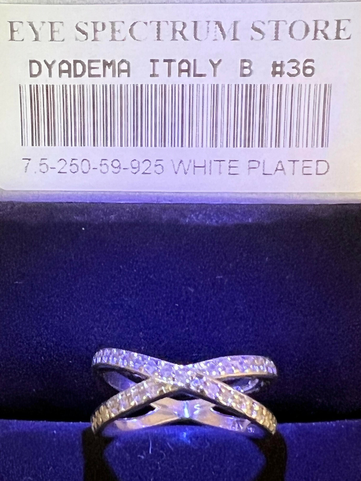 Dyadema Italy Multiply 925 Silver Sterling White Plated Rings 7.5″ $250 #36