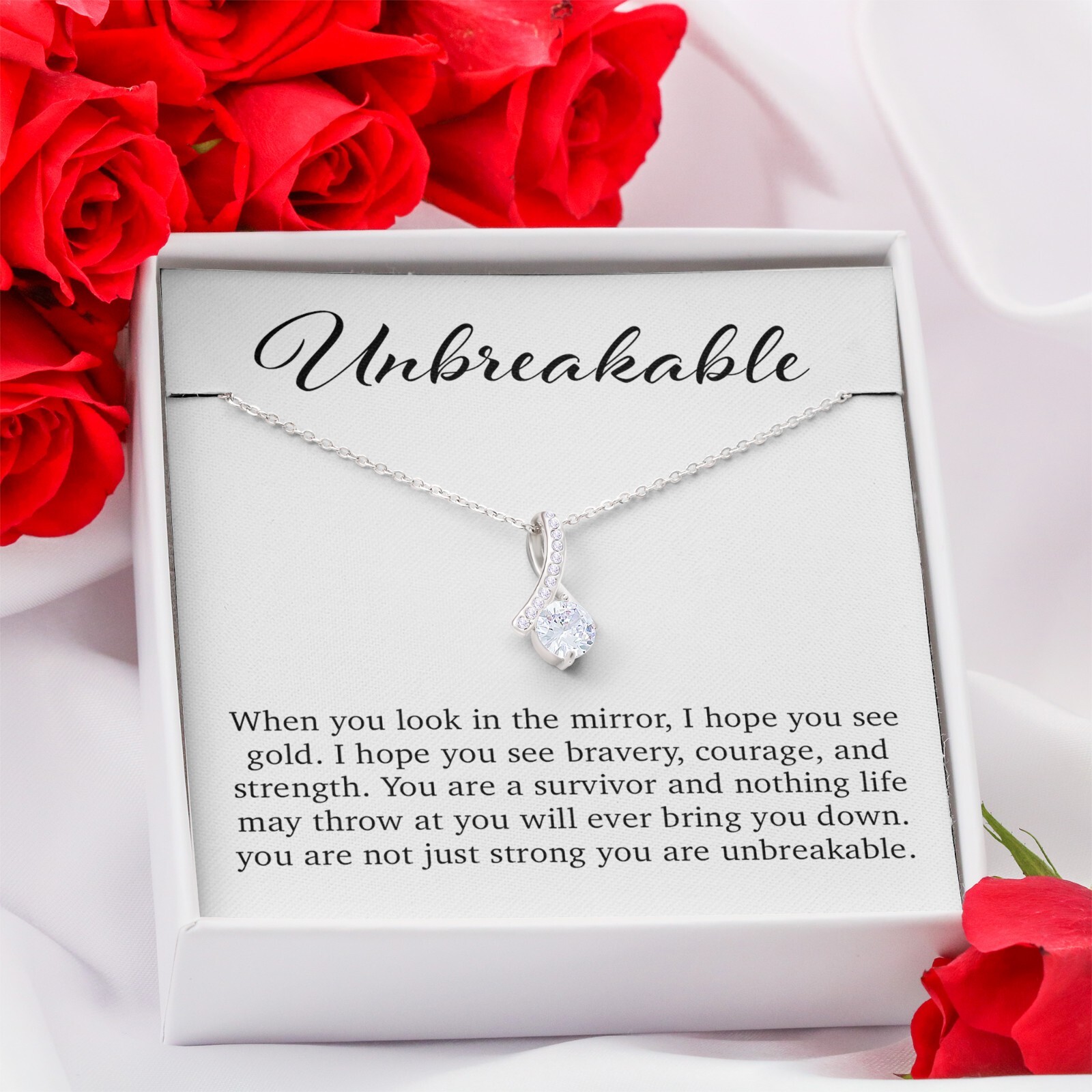 Unbreakable Necklace, Unbreakable Strength Necklace, Unbreakable Strength Gift