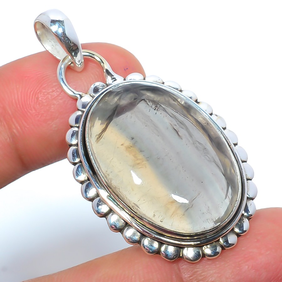 Fluorite – Brazil Handmade Silver Handmade Pendant 1.76″ S2670