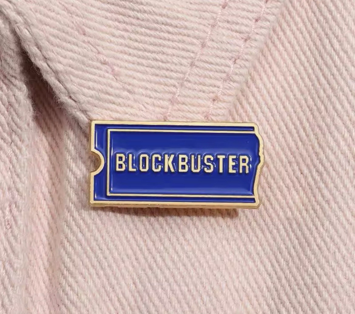 Blockbuster Ticket Style 1pc Rubber Backer Blockbuster Ticket Pin FREE SHIPPING