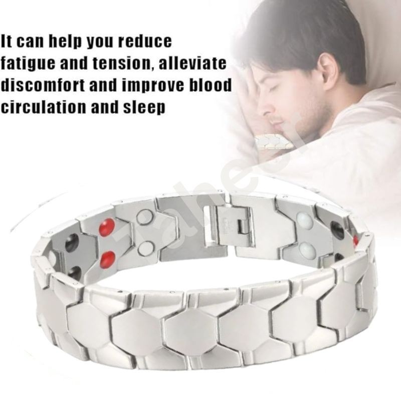 Men magnetic titanium steel cufflink bracelet,4-in-1 energy hand band Arthritis