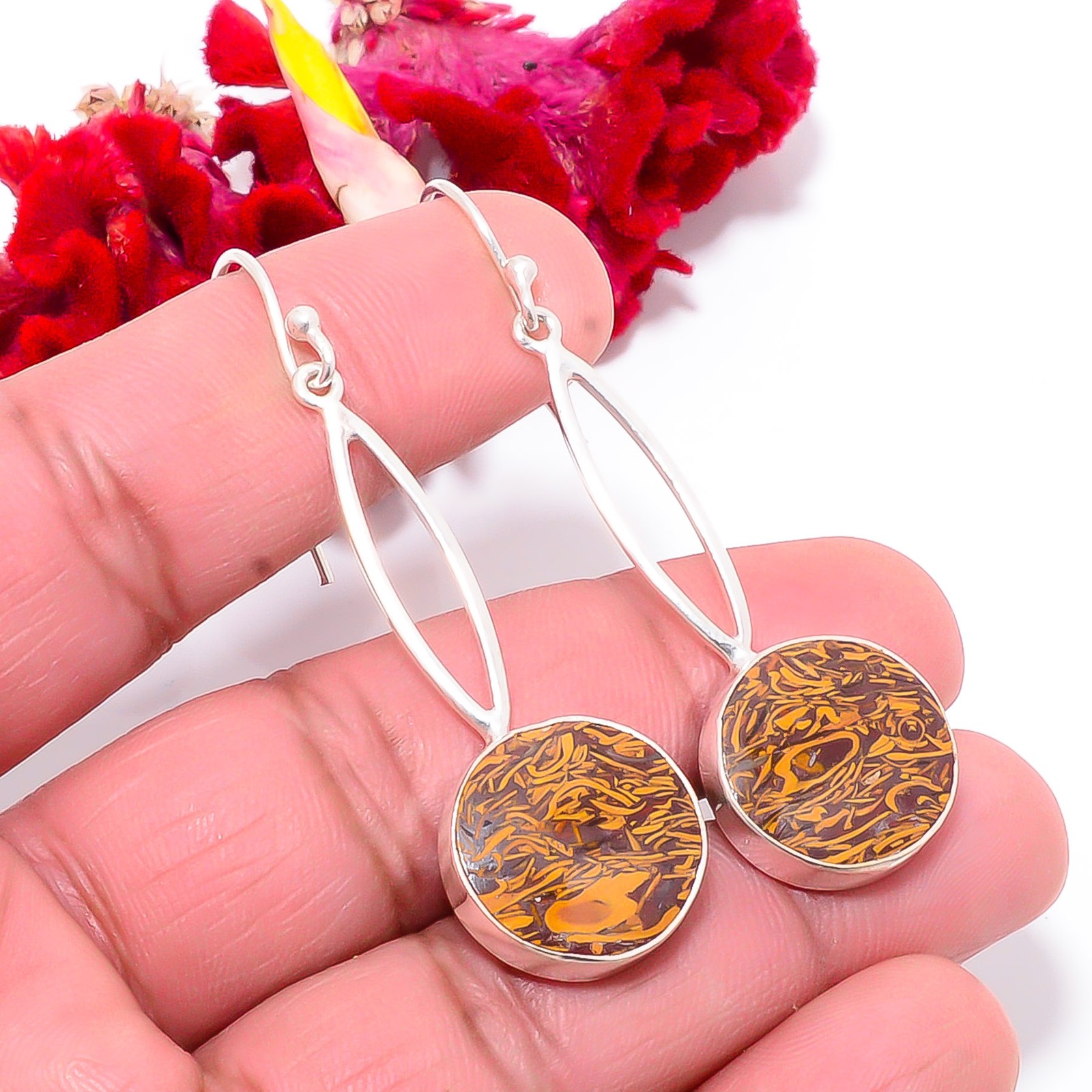 Natural Mariam Jasper 925 Sterling Silver Earring 2.26 Sk26, Christmas Gift