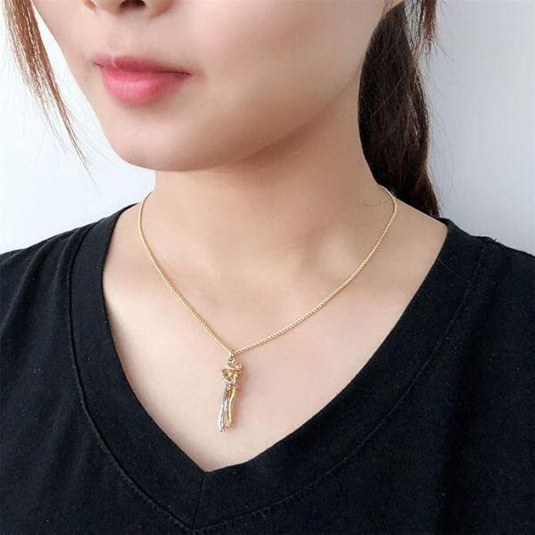 Couple Hugging Pendant Necklace Lovers Together Forever Metal Plating Love Style