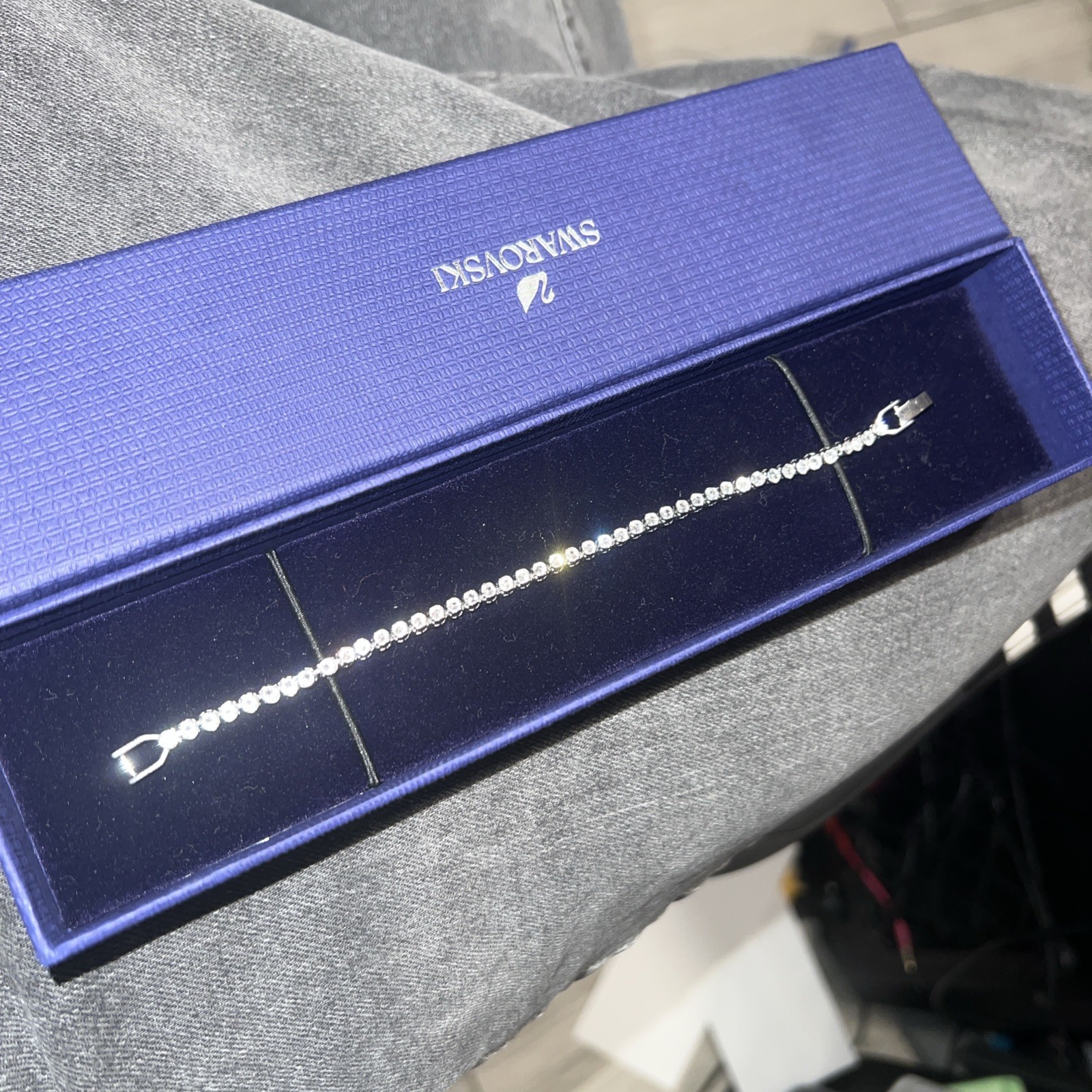 Swarovski Imber Emily Tennis bracelet Round cut, White, Rhodium plated A.1808960