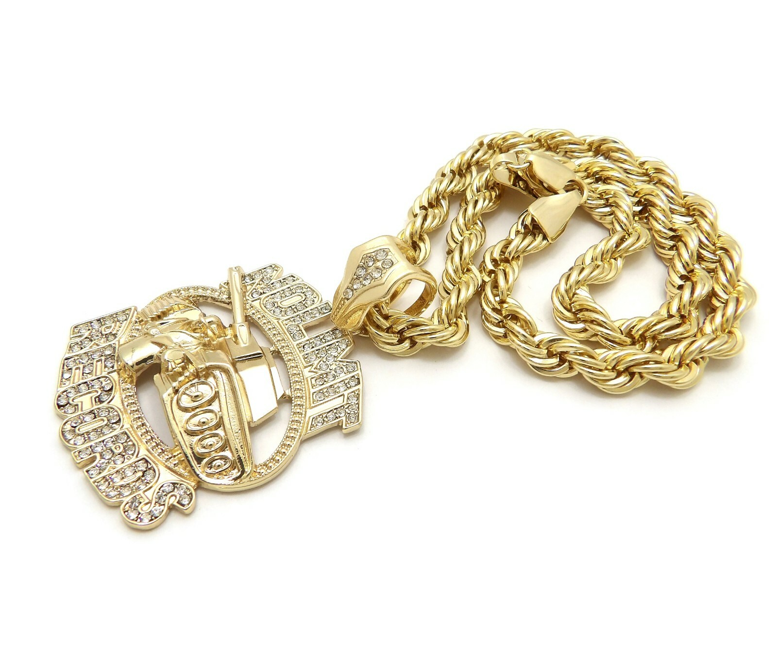 Hip Hop No Limit Records Pendant 8mm 18″,20″,24″,30″ Rope Chain Necklace RC3910G