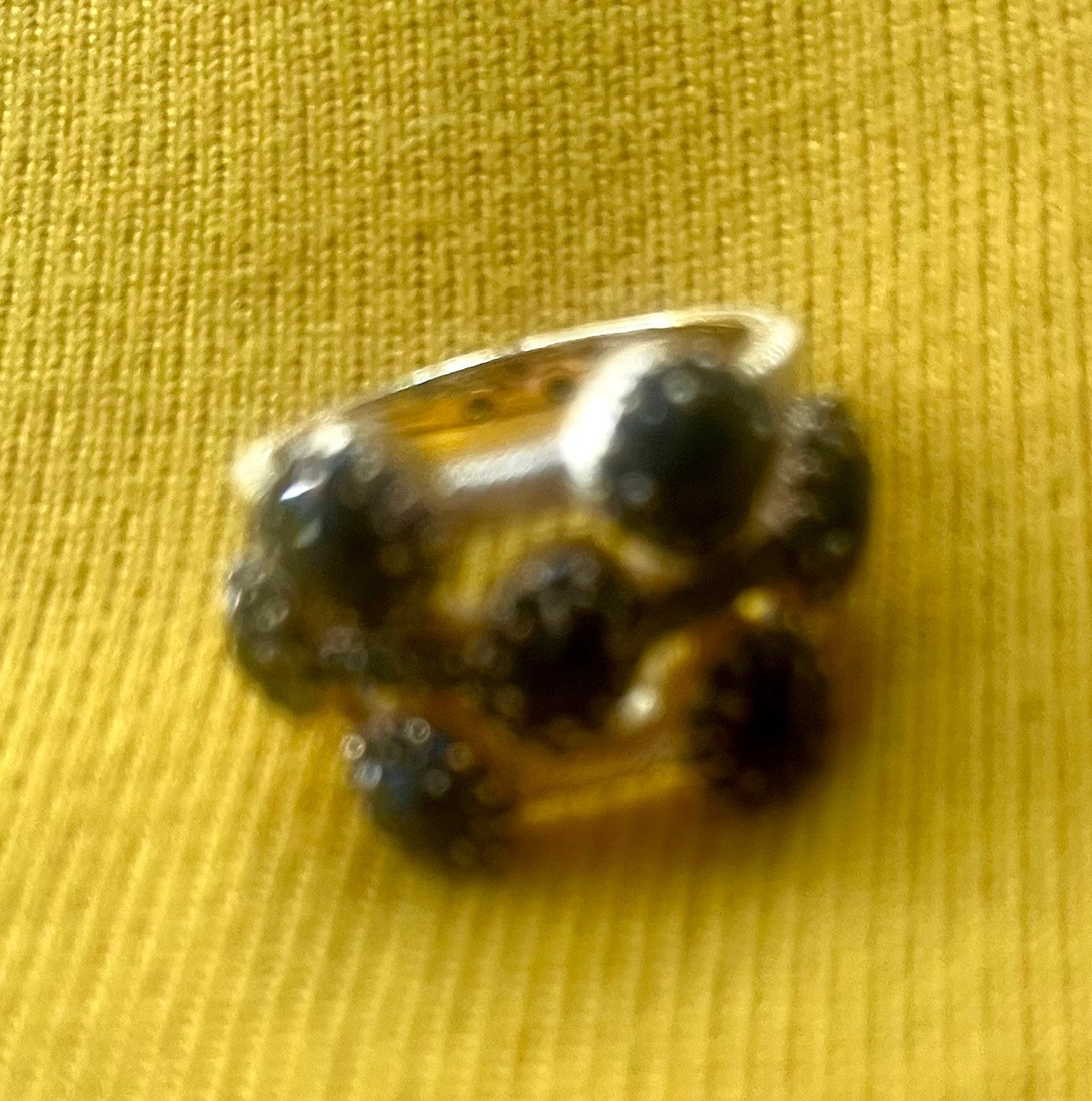 Judith Ripka Sterling Silver with 14K Yellow Gold Clad Multi-Shape Onyx Ring