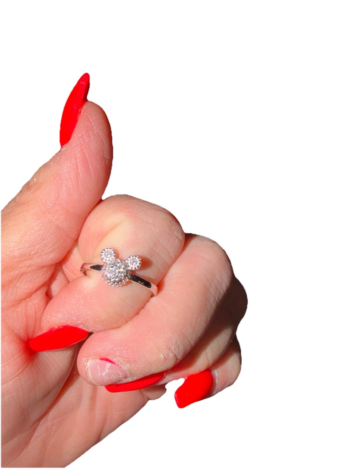 Dankadi 925 Silver Ring Female Matte Design Mickey Rings 9