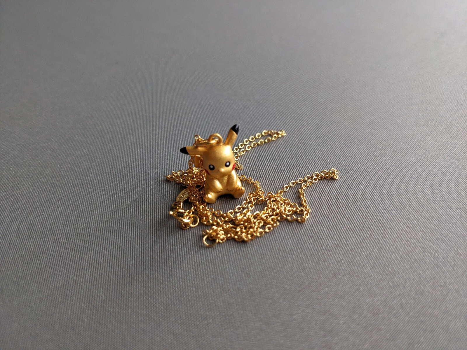 Pokemon Pikachu Necklace 925 Silver Gold Plated (45cm/18″) 💞 5 for Free UK P&P