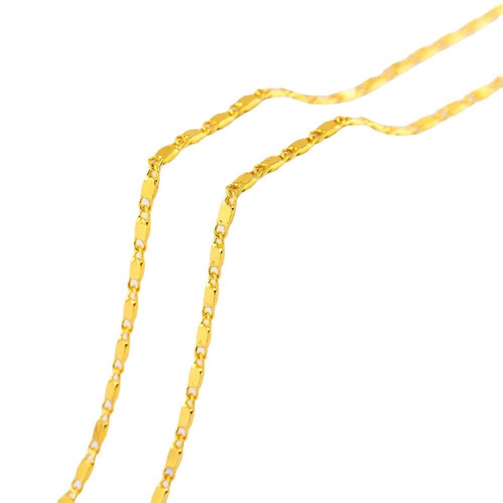 2mm Men Woman 925 Silver Plated Flat Sequins Sparkling Chain Necklace 16-30”