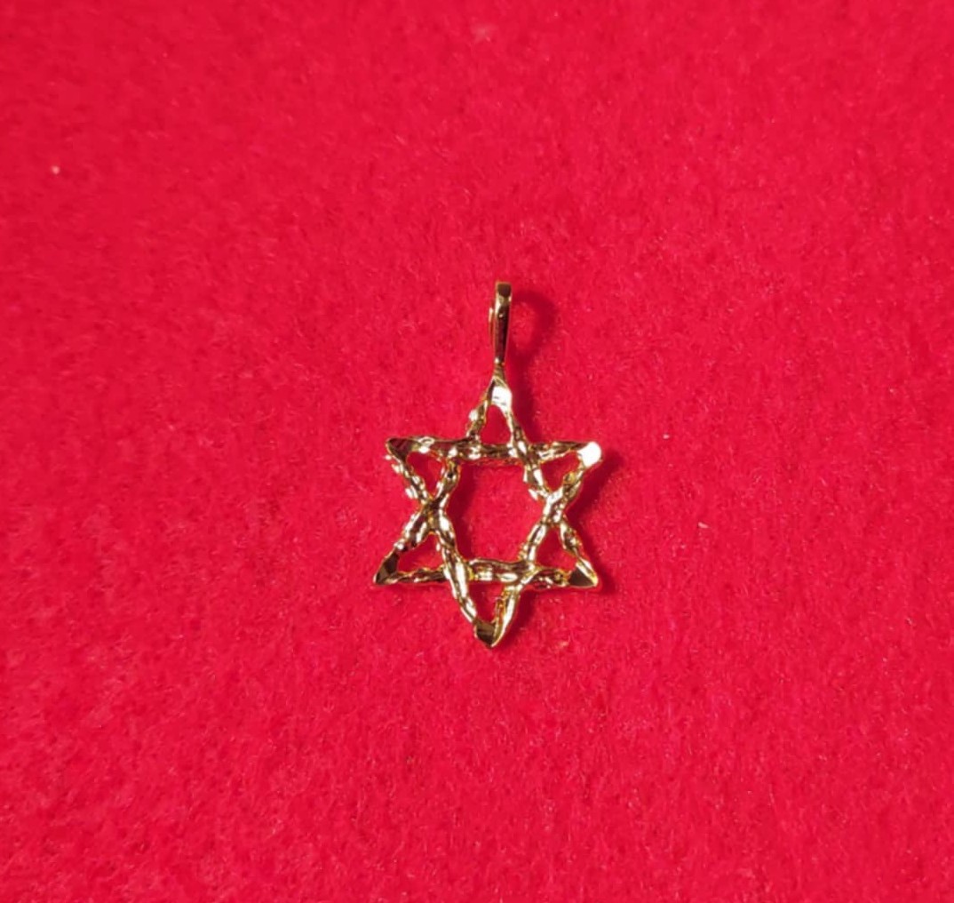 14KT GOLD PLATED RELIGIOUS JEWISH STAR OF DAVID DIAMOND CUT CHARM – 2030
