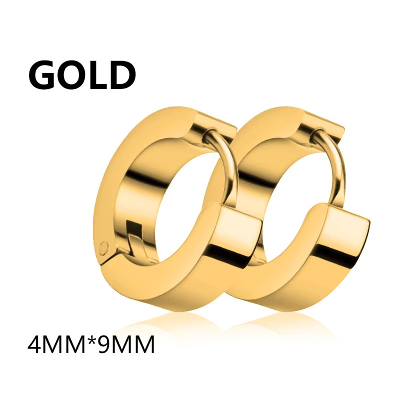 1 Pairs Multi Types Unisex Black Gold Color Stainless Steel Earring for Women Me