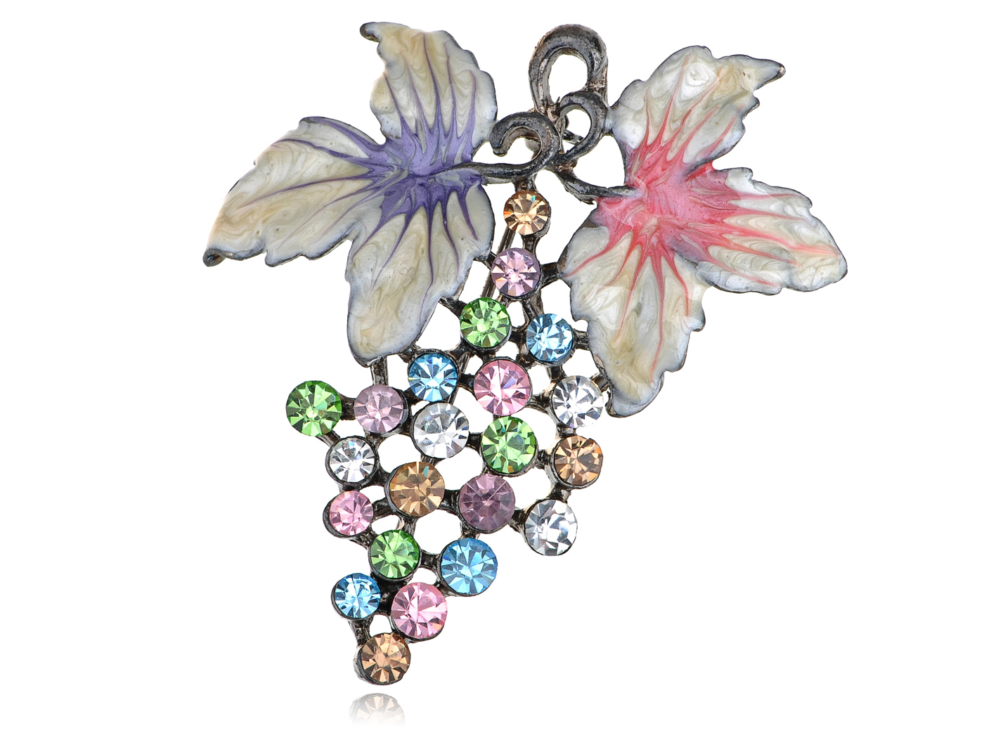 Austrian Crystal Rhinestone Multi-Colored Grape Fruit Fashion Pin Brooch Pendant