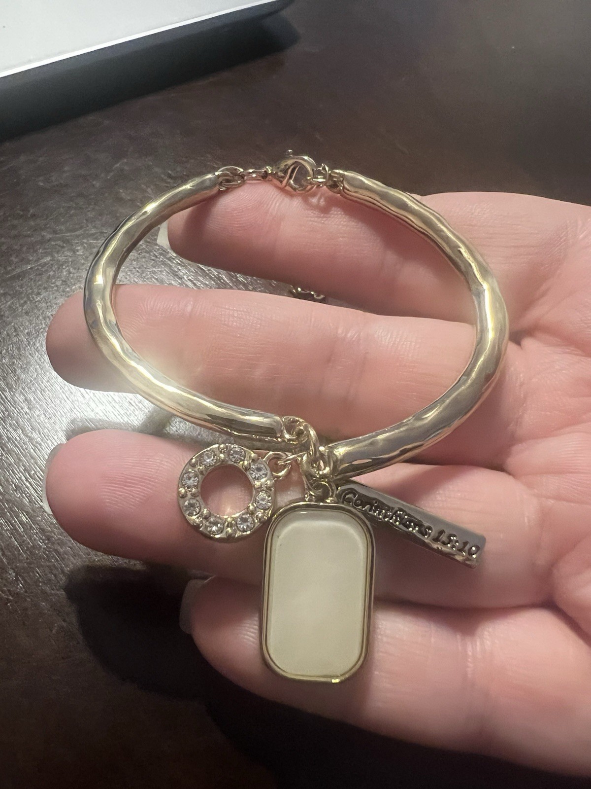 Premier Designs “More Grace” Bracelet Gold Tone Crystal Christian Faith Based