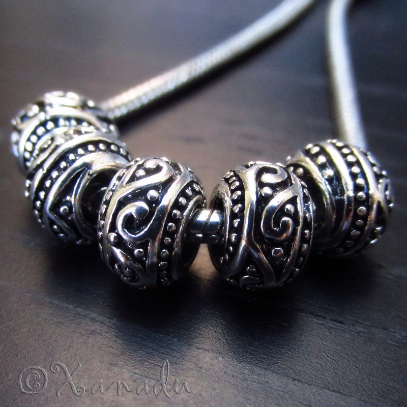 5PCs Wholesale Scroll European Beads – Silver Spacer Beads For Charm Bracelets