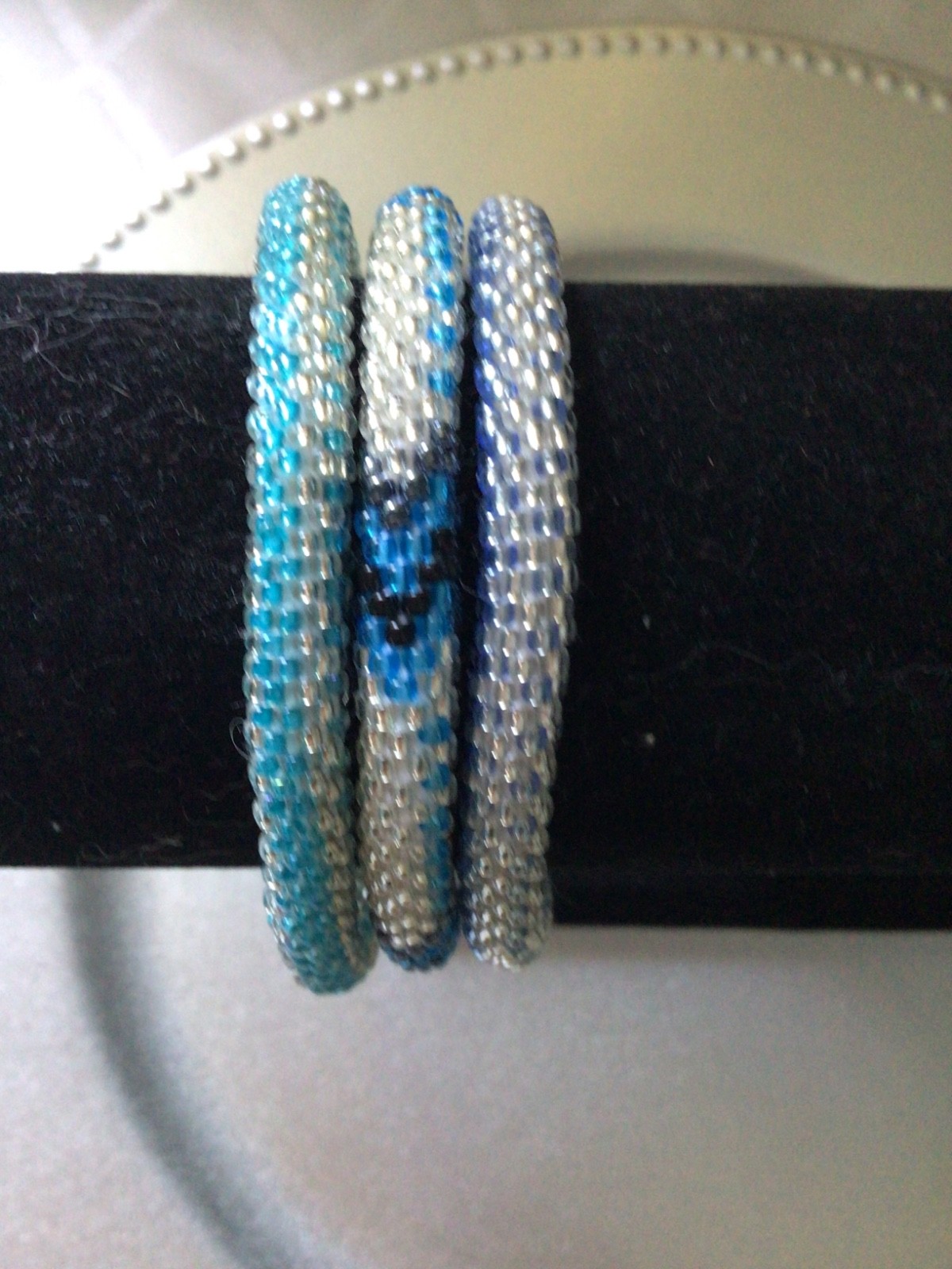 BLUE COLORED 8″ ROLL ON SASHKA BRACELETS, 3 PCS