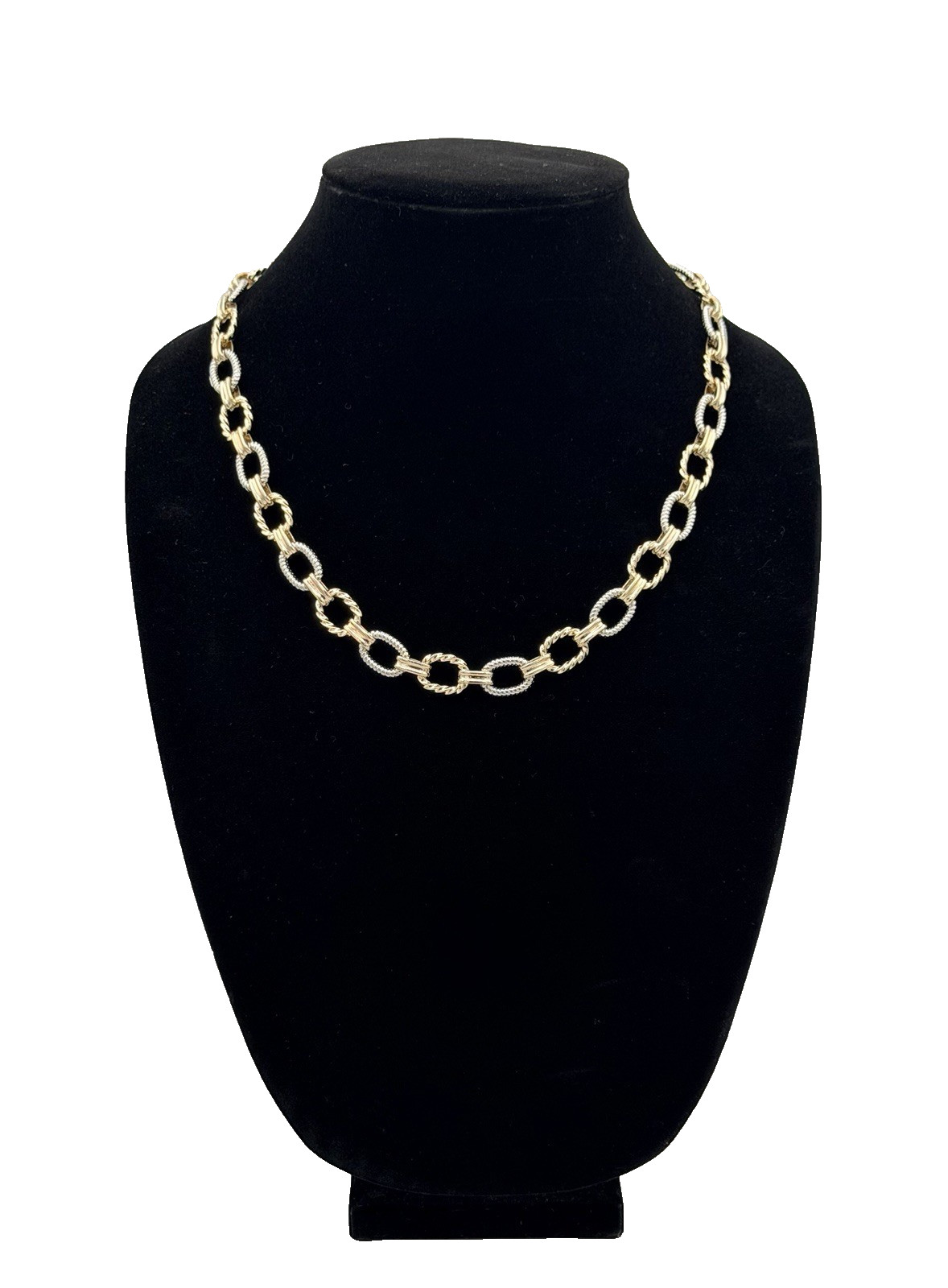 New Yellow & White Gold-Filled 18-20″ Adjustable Rounded Link Necklace