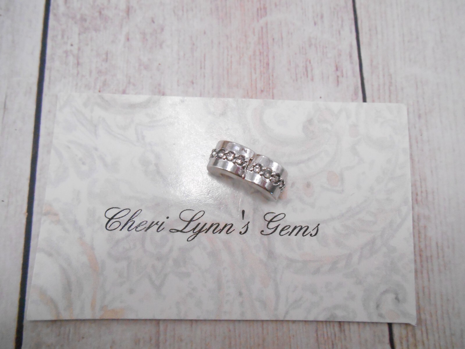 CLEAR CZ SILVER CLIPPED STOPPER CHARM BRACELET BEAD & POUCH!