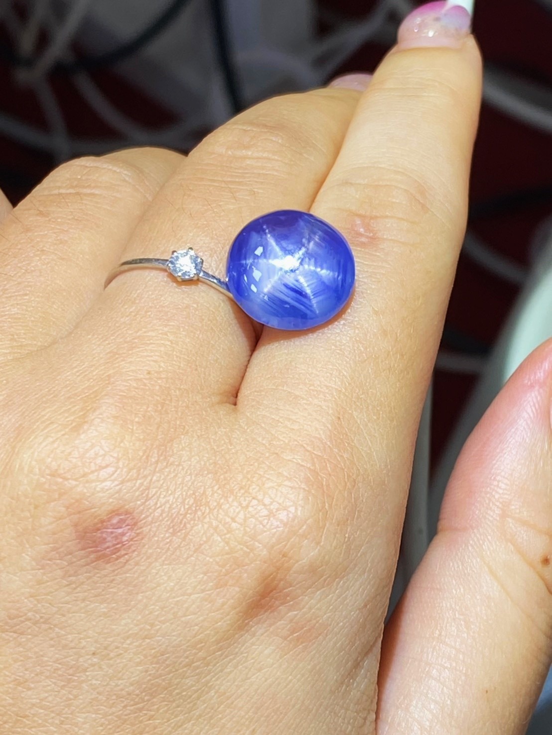 [jerseychou] Natural Star Sapphire 13.42 ct , Sri Lanka, No heat ,AIG