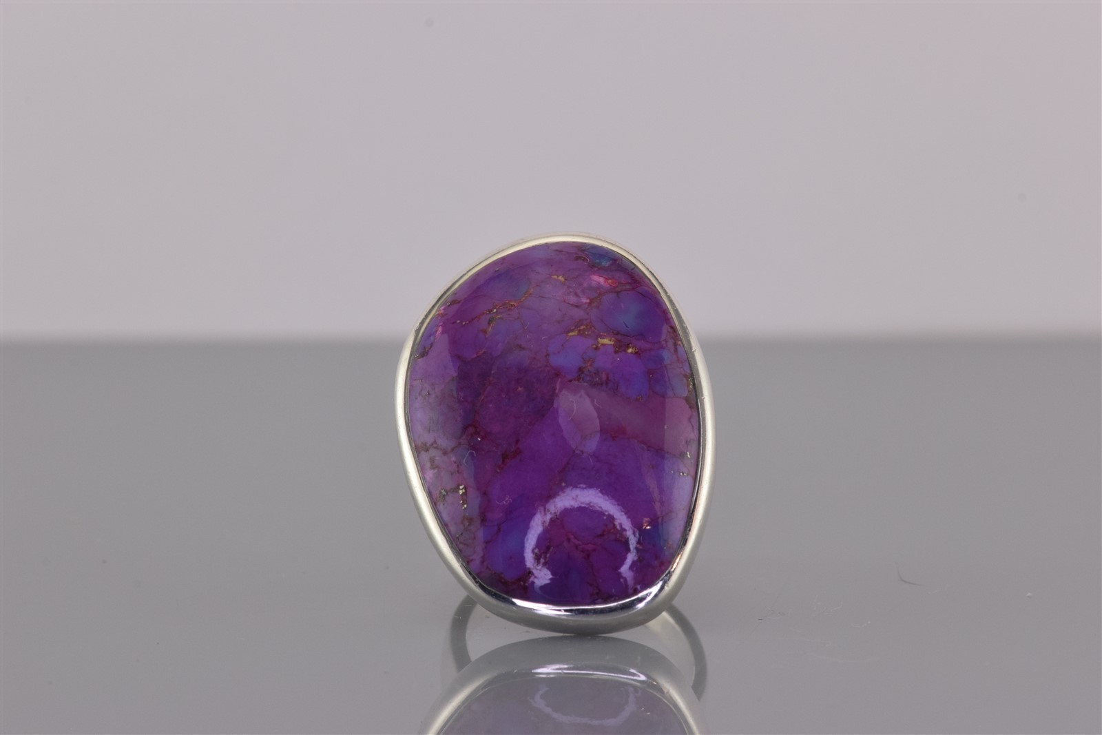Barse Sterling Silver 30mm Purple Turquoise Statement Band Ring 13g 925 Sz: 6